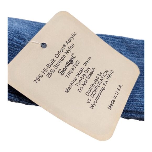 Vintage Mens Lee Casual Crew Socks Blue Size 10-13 Orlon Acrylic Nylon Sanitized - Picture 3 of 4